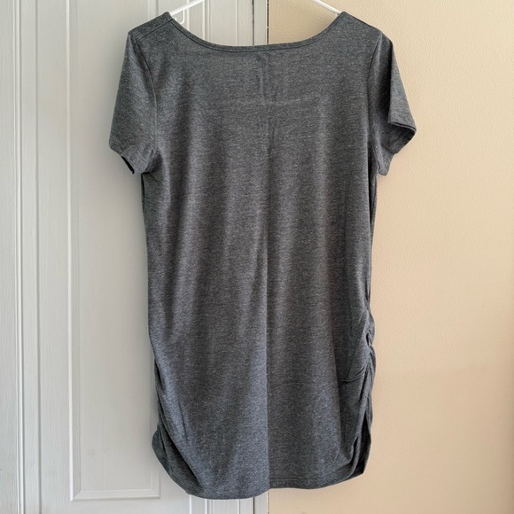 Gray Maternity Short sleeve Gym Workout Top Large KT - Picture 3 of 4